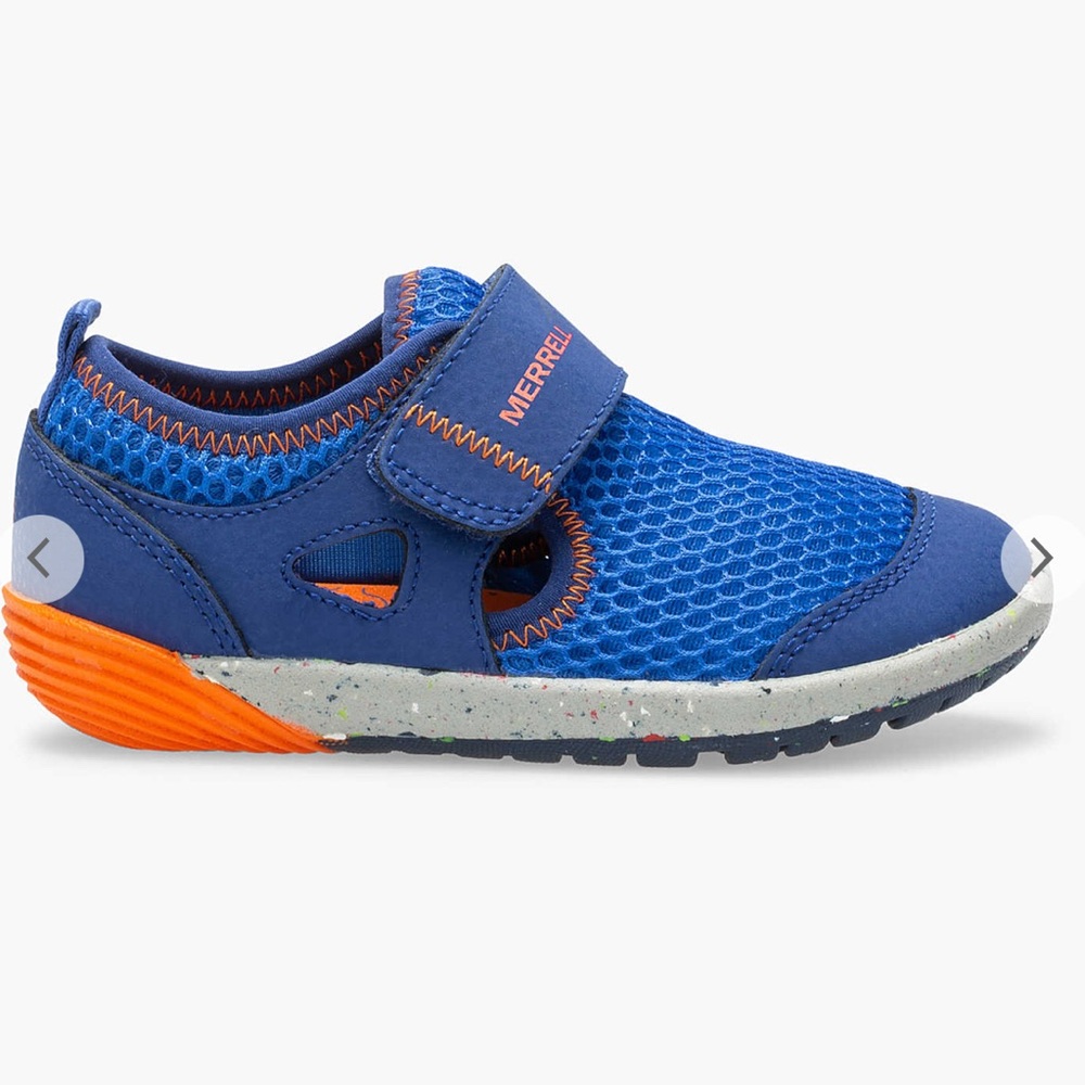 Merrell M-Bare Steps H2O Water Sneaker Blue/Orange Sz 5W Toddler